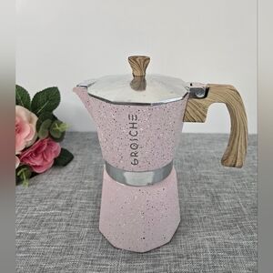 Grosche Milano Stone Stovetop Espresso Maker, Moka Pot - 6 Cup,‎ Blush Pink